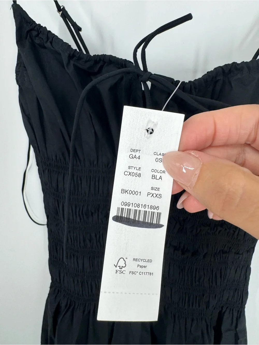 NWT J. Crew Petite Reverie Dress Cotton Poplin Black Smocked Comfy Size PXXS